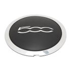 SALALIS Capuchon de moyeu de roue central avec garniture chromée Capuchon central de auto interieur Lettre Blanche Cercle Blanc