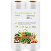 2 Rouleaux de Sacs Sous Vide Alimentaire 28 x 500 cm - Conservation sans BPA - Compatible avec toutes les machines sous vide