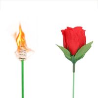 Lot de 10 lampes de poche à rose magique, fleur apparaissant en forme de flamme, accessoires de magicien professionnel pour petite