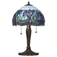Libellule Petite Tiffany Style Lampe De Table Bleue - Intérieurs 1900 64090