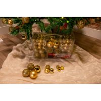 Décoration de Noël - Boules de Noël dorées - Pack de 100 - Plastique - Résine - A suspendre