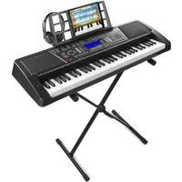 Max KB12P - Piano numérique 61 touches avec support pour clavier et casque audio pour musicien confirmé