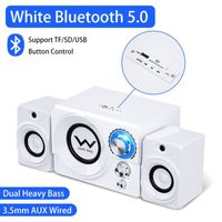 Mise à niveau BT blanc - Système De haut parleurs Bluetooth pour Home cinéma, barre De son pour PC, ordinateu