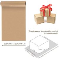 Rouleau de Papier Kraft 30cm*30m d'Emballage Papier Brun Recyclé Naturel Paquet de Décoratif Craft Pour Emballer des Cadeaux DIY