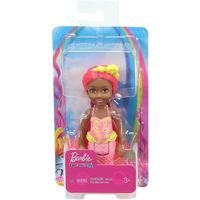 Poupée fille sirène métisse Barbie Dreamtopia - MATTEL - Chelsea - Cheveux corail et queue 16,5 cm