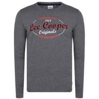 T-Shirt Manches Longues Grande Taille Homme Lee Cooper Originals Vintage Gris