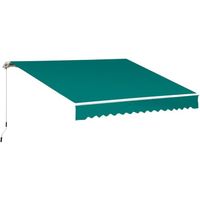 Outsunny Store banne Manuel rétractable alu. Angle Réglable Polyester imperméabilisé Haute densité 3,5L x 2,5l m vert