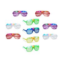 10 x Partybrille mit LED, Atzenbrille für Karneval und Fasching, Gitterbrille für Kinder, Blinkend mit Farbwechsel - 4052025213787
