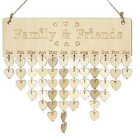 JOLI Mur de calendrier de bricolage bois suspendu avec des étiquettes, des ornements faits à la main anniversaire annive + 50 coeur)