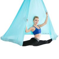 TD® Accessoires Fitness - Musculation,Soie aérienne équipement Yoga balançoire soie tissu tissus Yoga hamac moyen Lake Blue