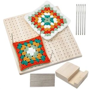 Planche de Blocage en Bois Crochet pour Crochet Tricot, Kit Crochet Planche de Blocage en Bois Crochet pour Crochet Tricot, Kit Crochet