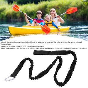 KAYAK Laisse de pagaie de kayak ATYHAO - Nylon élastique anti-perdu - Noir
