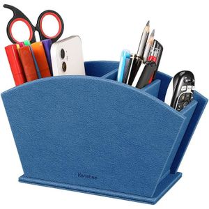 Sumnacon 3 compartiments Organisateur de Crayon/Bureau Bleu longueur*largeur*hauteur s’adapter au Bureau taille-20,5cm *9,3cm *11cm en PU Cuir Sumnacon 3 compartiments Organisateur de Crayon/Bureau Bleu longueur*largeur*hauteur s’adapter au Bureau taille-20,5cm *9,3cm *11cm en PU Cuir