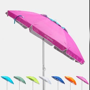 PARASOL Parasol de plage 200 cm aluminium anti-vent protection uv Corsica, Couleur: Rose