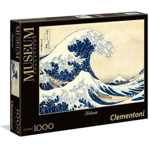 PUZZLE Clementoni  - Puzzle 1000 pièces - Hokusai : La Vague - Collection Museum - Fabriqué en italie
