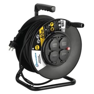 ENROULEUR Electraline 28907 Enrouleur Rallonge Manager Domestique Section de Cable3G1mmÂ², 15Mt, 4 Prises 16A