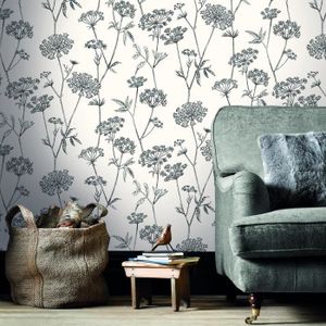 Superfresco Facile Radiance Collez Le mur Oriental Blossom Bleu//Crème Papier Peint