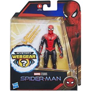 FIGURINE - PERSONNAGE Figurine spider man Spiderman 15 cm Noir Et Rouge Mystery Webgear Personnage Articule Marvel Jouet Set garcon