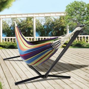Hamac Double Suspendu pour Hamac Grand Hamac avec Support en Acier pour Cour De Jardin /À Lint/érieur sans /Étag/ère Hamac Dext/érieur Hamac en Toile