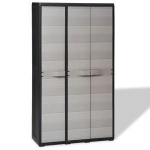 Dealpark Armoire De Rangement Meuble De Rangement Armoire Basse Avec 3 Etagere Pour Jardin Ou Salon Noir Et Gris Achat Vente Armoire De Chambre Armoire De Rangement Meuble Cdiscount