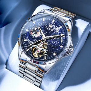 MONTRE Montre homme de marque de luxe mécanique automatique chronographes affichage des phases de la lune multifonction bracelet en acier
