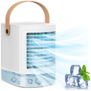 CLIMATISEUR MOBILE Climatiseur Mobile,Climatiseur Mobile Silencieux, 3 en 1 Refroidisseur d'air Portable USB Ventilateur avec Réservoir d'eau A135