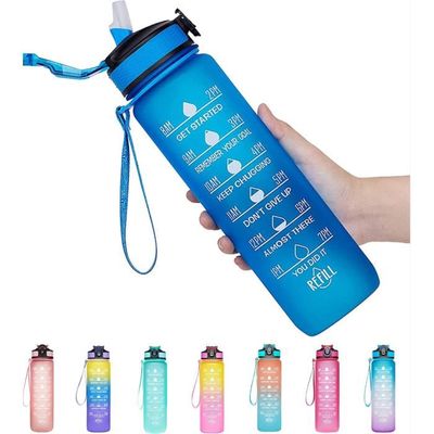 Bouteille Sport 1,5 L Avec Paille Et Marqueur De Temps – Hydratation Motivante Pour Fitness Et Rando