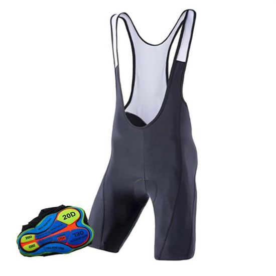 Cuissard Vélo Homme Avec Bretelles Rembourré Gel - Short Cyclisme Respirant Noir Et Blanc