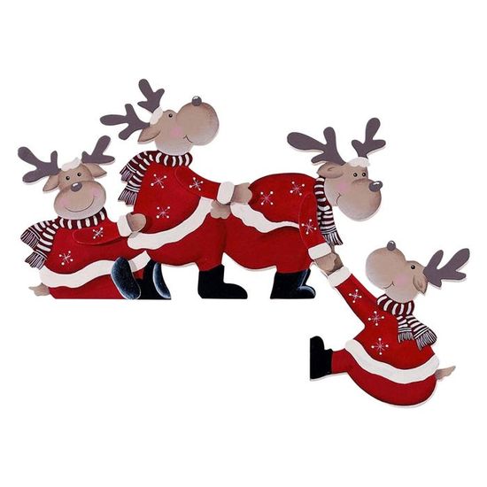 Figurine De Renne De Noël Blanche Pailletée - Décoration D'intérieur, 17 Cm, En Plastique, Pour Sapin, Table Ou Cheminée - 1