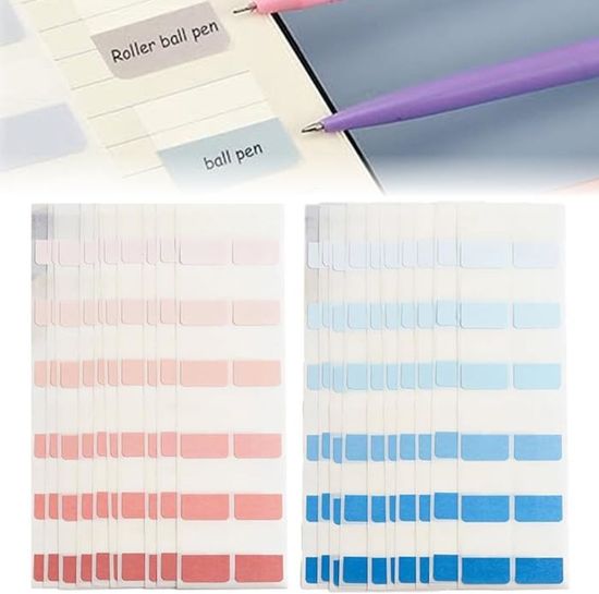 400 Autocollants Onglets Index Multicolores – 4x2,5 Cm, Repositionnables, Pour Classeurs, Livres, Planning
