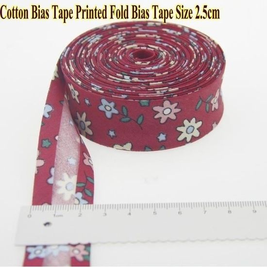 RUBAN BIAIS EN TRICOT De Coton / 40 Mm De Large / 7 Yards (6,3 M