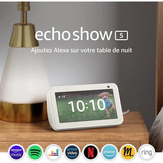 Echo Show 5 | Écran connecté avec Alexa et caméra 2 Mpx | Blanc