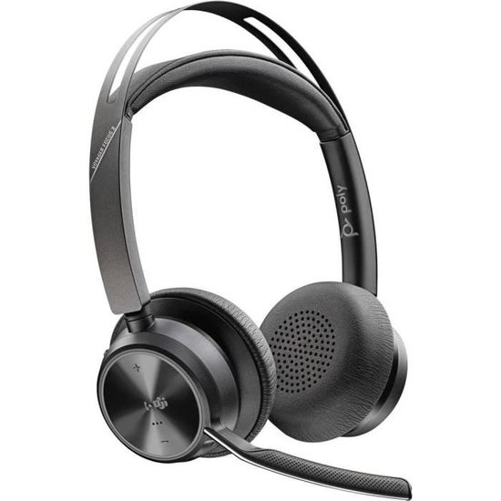 Micro-casque supra-auriculaire POLY VOYAGER FOCUS 2 Bluetooth, filaire Stereo noir