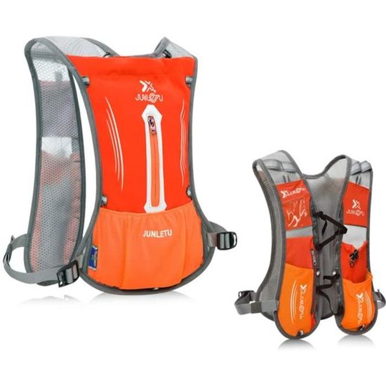 Sac à Dos Hydratation 6L Avec Reservoir 2L - Léger, Respirant - Pour Course à Pied, Trail, VTT, Randonnée - Noir