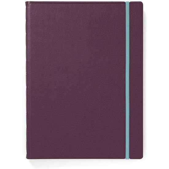 Carnet Rechargeable Filofax A5 Prune - Housse Avec Fermeture élastique, 56 Pages Lignées