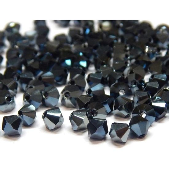 Perlin Lot De 90 Perles Tchèques En Cristal De Bohême, 4 Mm