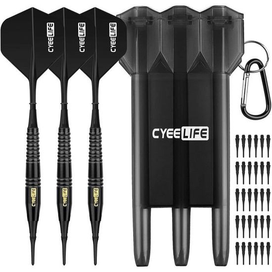 CyeeLife 12 Fléchettes Souples 16g – 36 Empennages + 12 Porte-Empennages + Pointes Supplémentaires