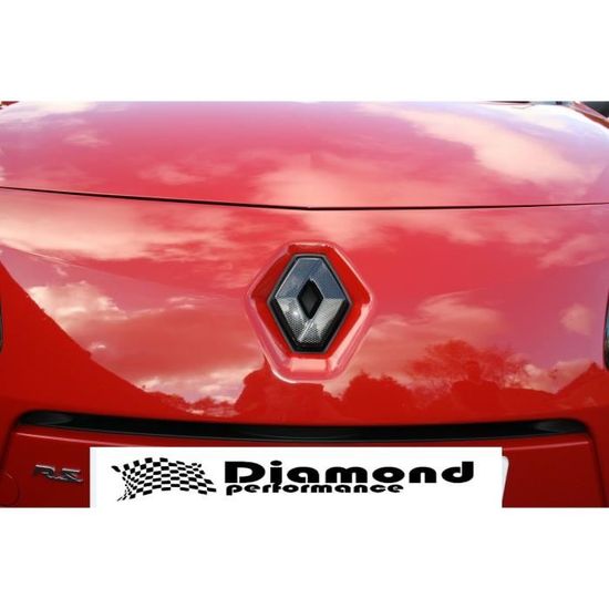 FRONT and REAR badge logo COVER for Renault TWINGO mk2 200711 in CARBON EFFECT PAIR