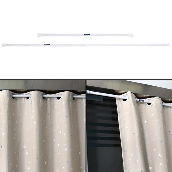 85 ~ 150 cm tringle à rideau extensible en fer pôle de rideau de douche télescopique pour salle de bain -RAI