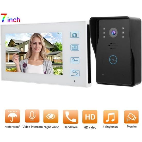 Interphone vidéo sans fil 7 pouces TFT - Garosa - Vision nocturne - Sans fil - 2.4G