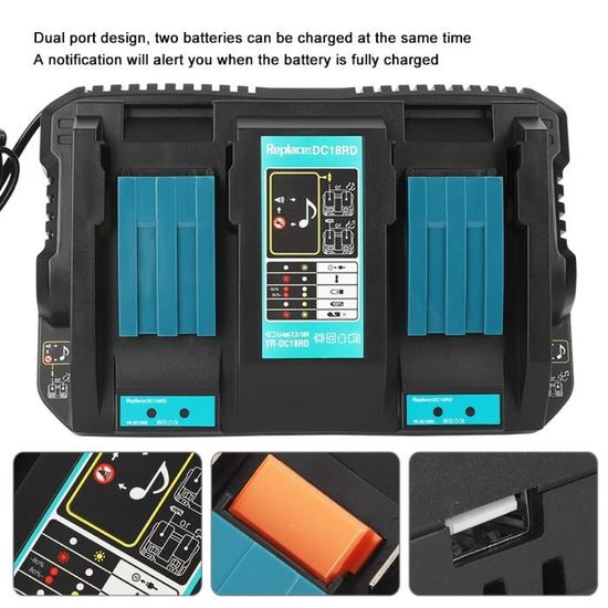 Chargeur Double Batterie DC18RD Pour BL1830 - Auto