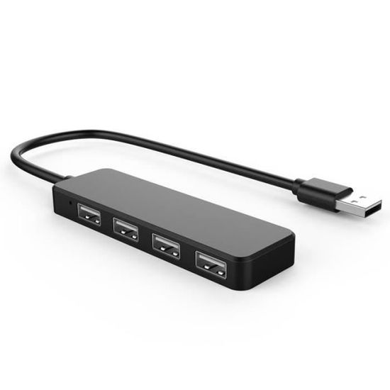 Hub USB 4 Ports (1x USB 3.0 + 3x USB 2.0) - Transfert à 5 Gbit/s, Câble 30/100/150 Cm, Voyants LED - 7