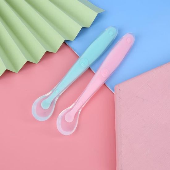 Lot De 4 Cuillères Bébé En Silicone - Sans BPA - Bout Arrondi - Pour Autonomie Et Poussée Dentaire