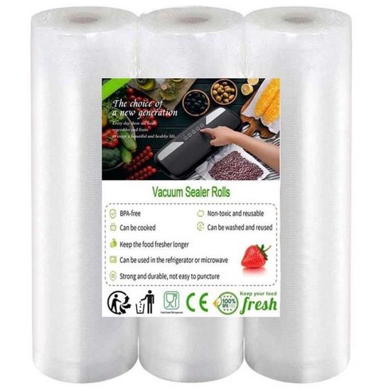 Sac Sous Vide Alimentaire, 20 x 500cm rouleau Sac Sous Vide, Convient à Tous Machine Sous Vide, Sans BPA - Maison Sac Sous Vide Alimentaire, 20 x 500cm rouleau Sac Sous Vide, Convient à Tous Machine Sous Vide, Sans BPA - Maison