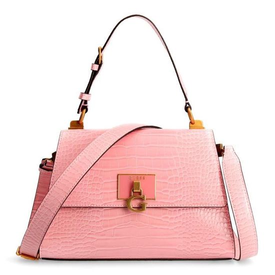 GUESS Stephi Top Handle Flap Bag Rose [180636] sac à main sac a main Beige Cdiscount