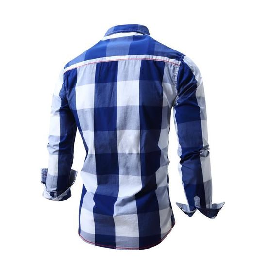 Chemise Homme FIELD & STREAM - Bleu à Carreaux, Manches Longues, Taille XL - Très Bon état