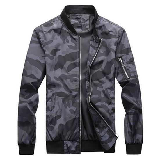 Veste Pluie Homme Camouflage - Coupe-vent Imperméable - Mi-Saison