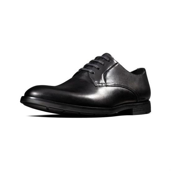 Chaussures à lacets homme Clarks Ronnie Walk - Cuir noir de qualité