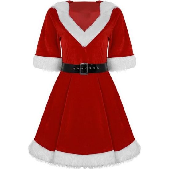 Robe Mere Noel Femme Deguisement Noel Robe a Capuchon Velours Rouge Costume de Noel Soiree M XL Cdiscount Jeux Jouets