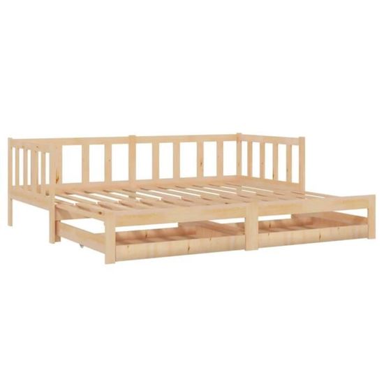 VidaXL 2 Tiroirs De Lit Bois Pin Massif - Rangement Sous Lit Avec Roulettes, 88x61x9cm